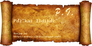 Pákai Ildikó névjegykártya